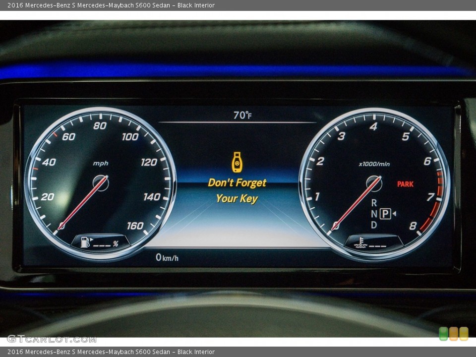Black Interior Gauges for the 2016 Mercedes-Benz S Mercedes-Maybach S600 Sedan #111188474