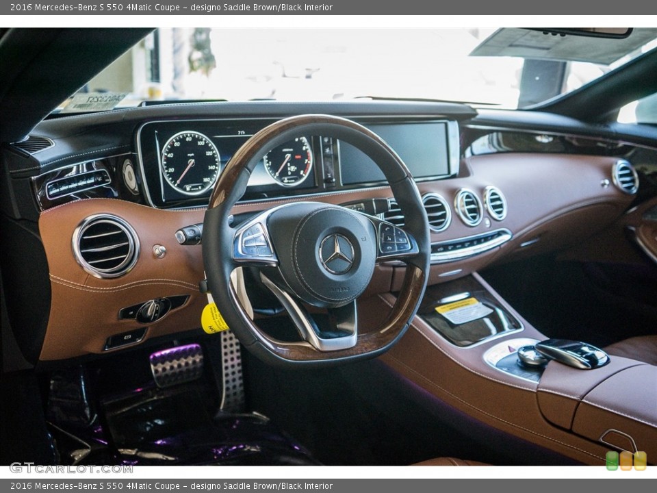 designo Saddle Brown/Black Interior Dashboard for the 2016 Mercedes-Benz S 550 4Matic Coupe #111189125