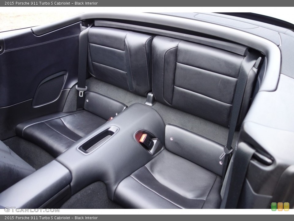 Black Interior Rear Seat for the 2015 Porsche 911 Turbo S Cabriolet #111195035