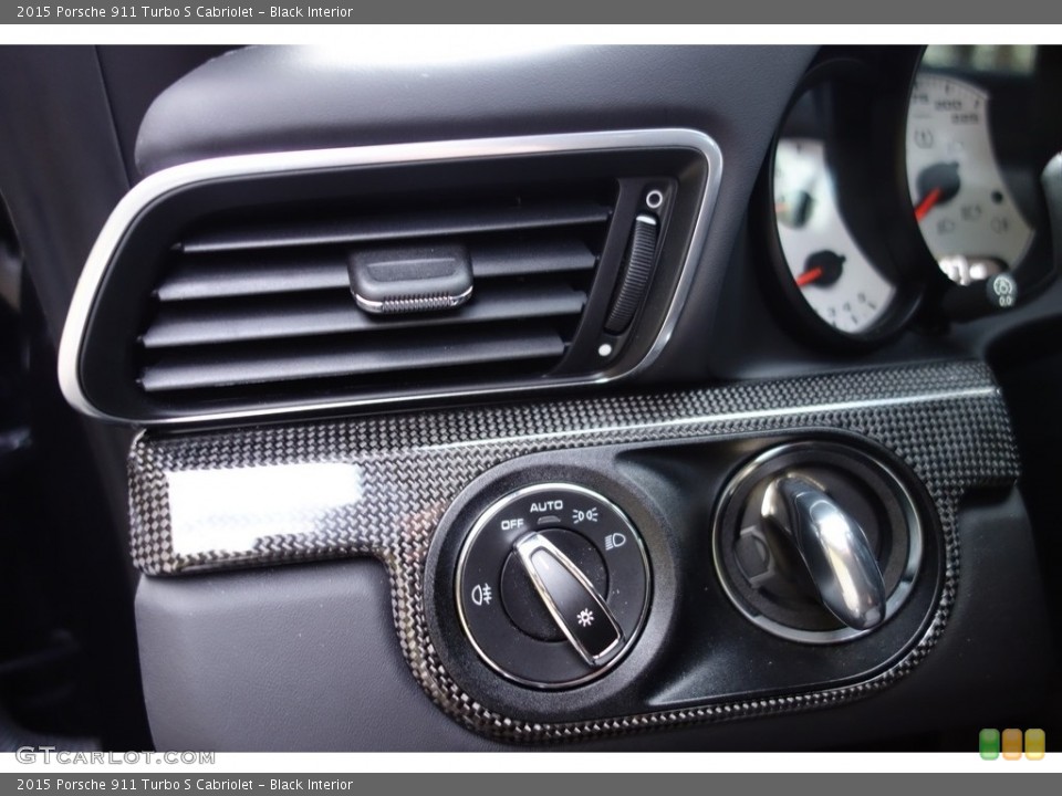 Black Interior Controls for the 2015 Porsche 911 Turbo S Cabriolet #111195046