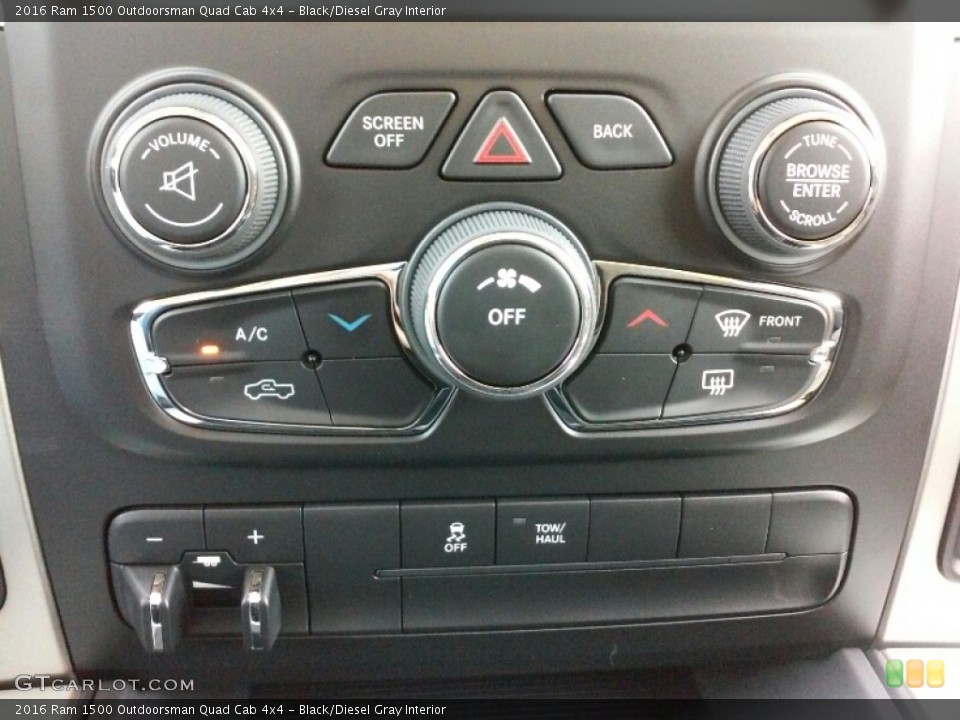 Black/Diesel Gray Interior Controls for the 2016 Ram 1500 Outdoorsman Quad Cab 4x4 #111237254