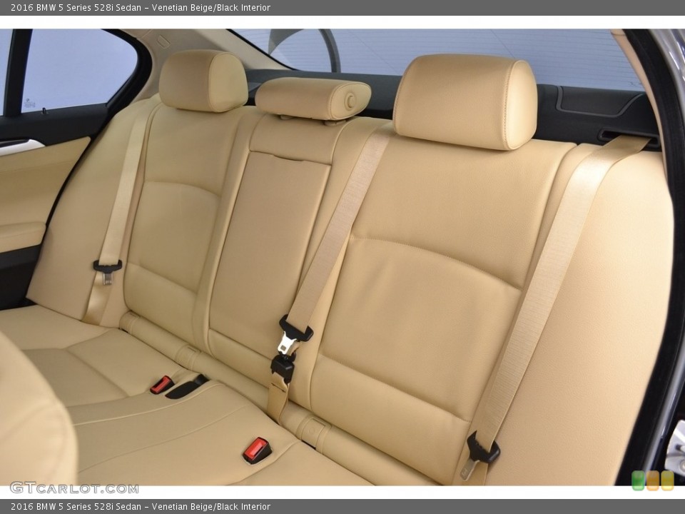Venetian Beige/Black Interior Rear Seat for the 2016 BMW 5 Series 528i Sedan #111237548