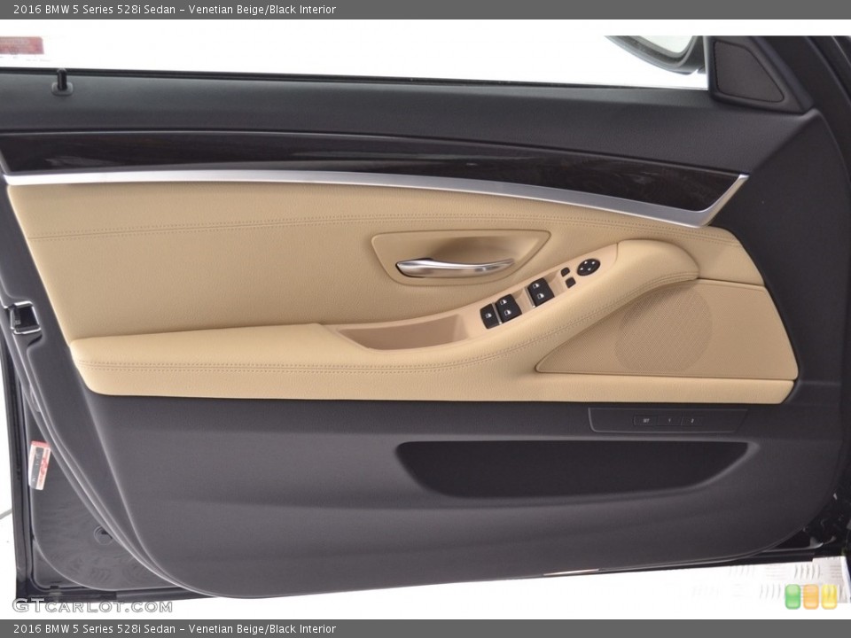 Venetian Beige/Black Interior Door Panel for the 2016 BMW 5 Series 528i Sedan #111237614