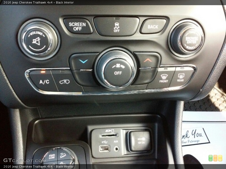 Black Interior Controls for the 2016 Jeep Cherokee Trailhawk 4x4 #111249707