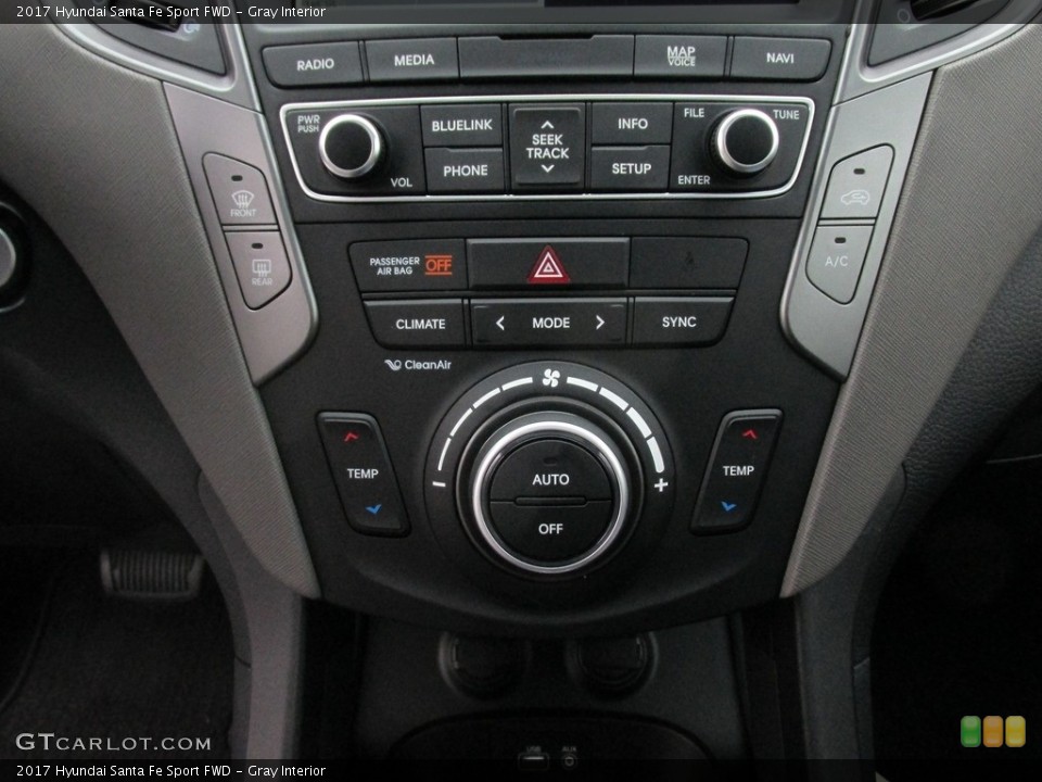 Gray Interior Controls for the 2017 Hyundai Santa Fe Sport FWD #111250520