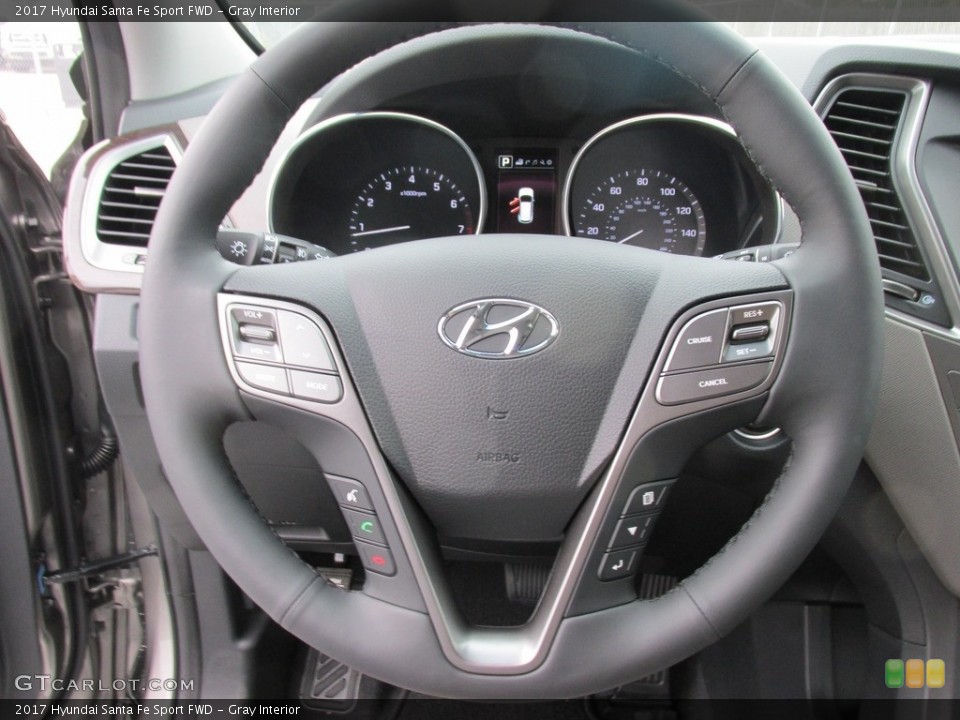 Gray Interior Steering Wheel for the 2017 Hyundai Santa Fe Sport FWD #111250622