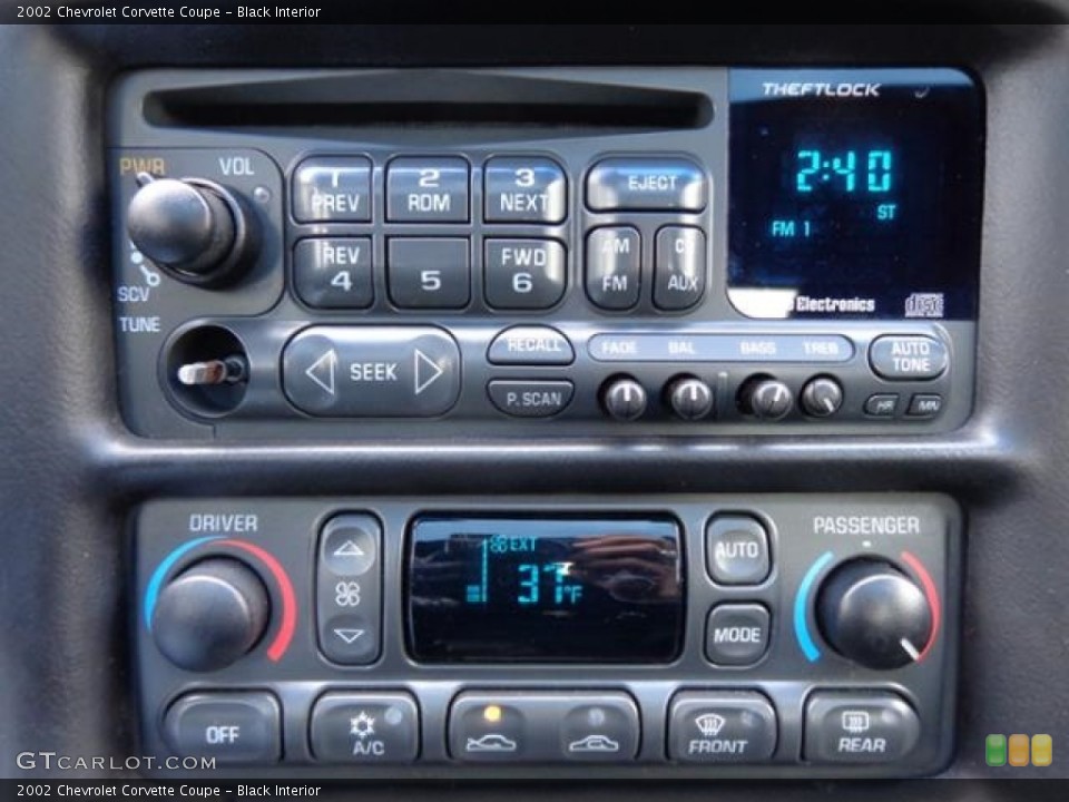 Black Interior Controls for the 2002 Chevrolet Corvette Coupe #111259816