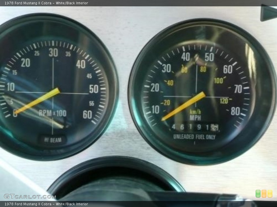 White/Black Interior Gauges for the 1978 Ford Mustang II Cobra #111281068