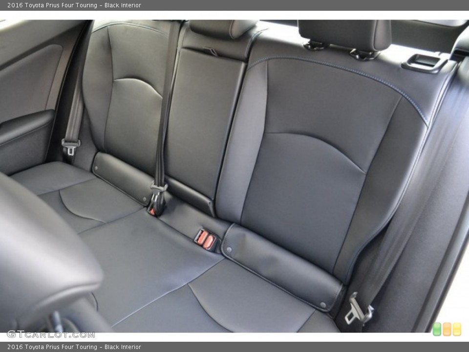 Black Interior Rear Seat for the 2016 Toyota Prius Four Touring #111287620