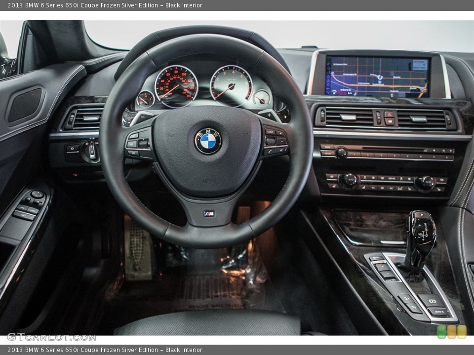 Black Interior Dashboard for the 2013 BMW 6 Series 650i Coupe Frozen Silver Edition #111293050