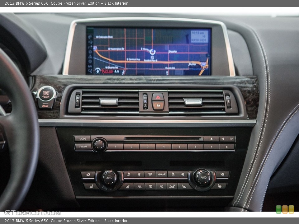 Black Interior Controls for the 2013 BMW 6 Series 650i Coupe Frozen Silver Edition #111293074