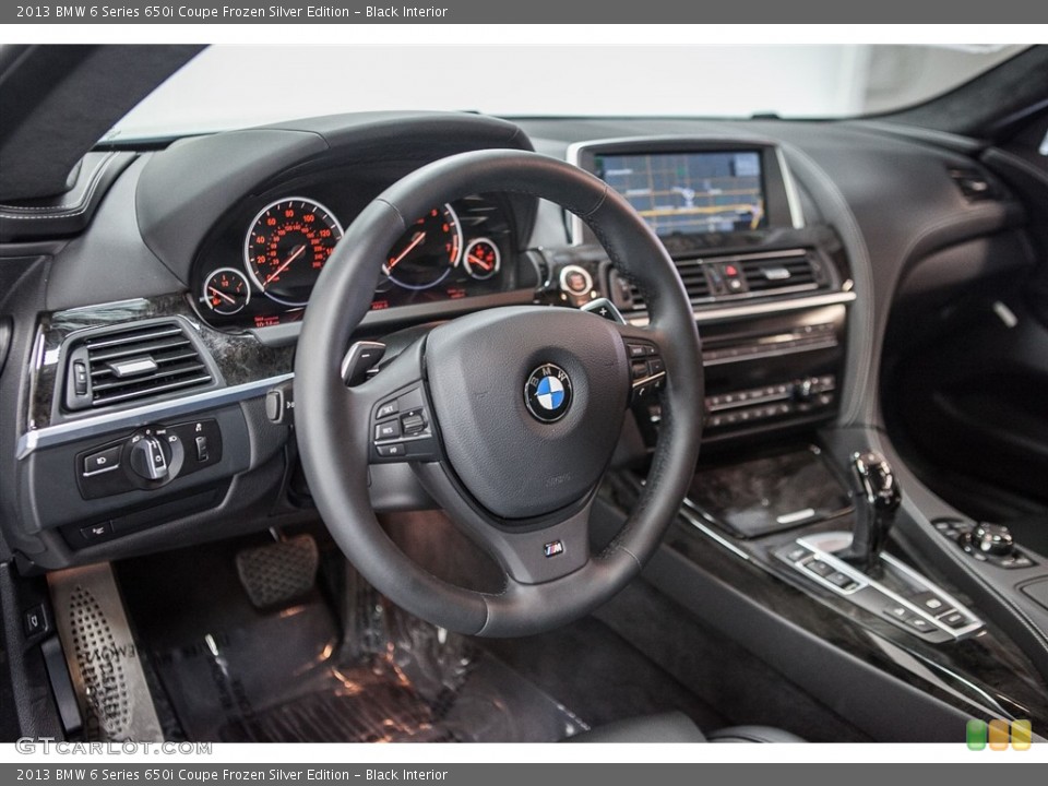Black Interior Dashboard for the 2013 BMW 6 Series 650i Coupe Frozen Silver Edition #111293410