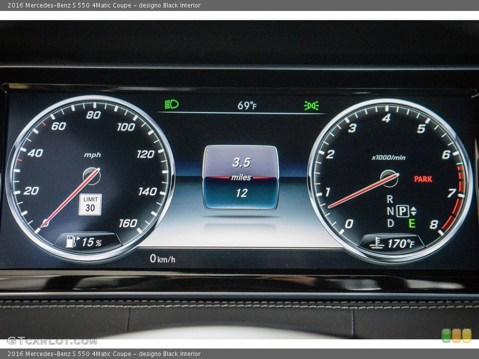 designo Black Interior Gauges for the 2016 Mercedes-Benz S 550 4Matic Coupe #111306635