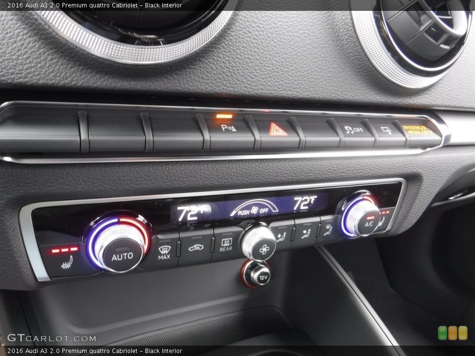 Black Interior Controls for the 2016 Audi A3 2.0 Premium quattro Cabriolet #111311071