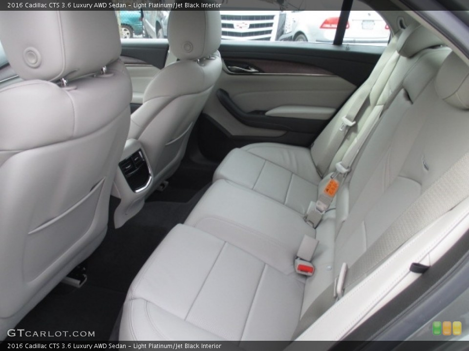 Light Platinum/Jet Black Interior Rear Seat for the 2016 Cadillac CTS 3.6 Luxury AWD Sedan #111320165