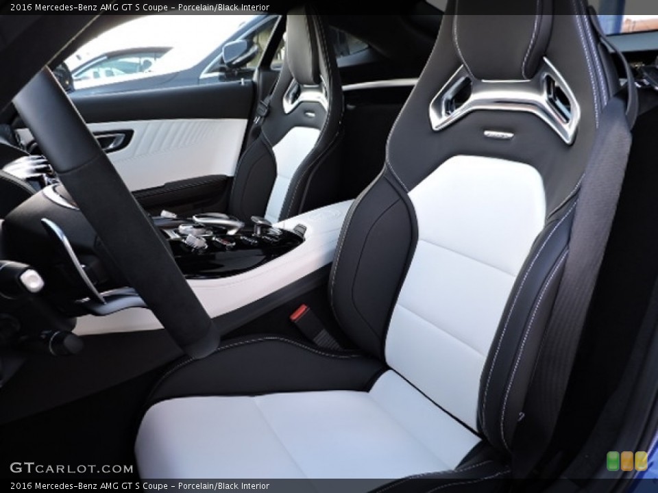 Porcelain/Black Interior Front Seat for the 2016 Mercedes-Benz AMG GT S Coupe #111333594