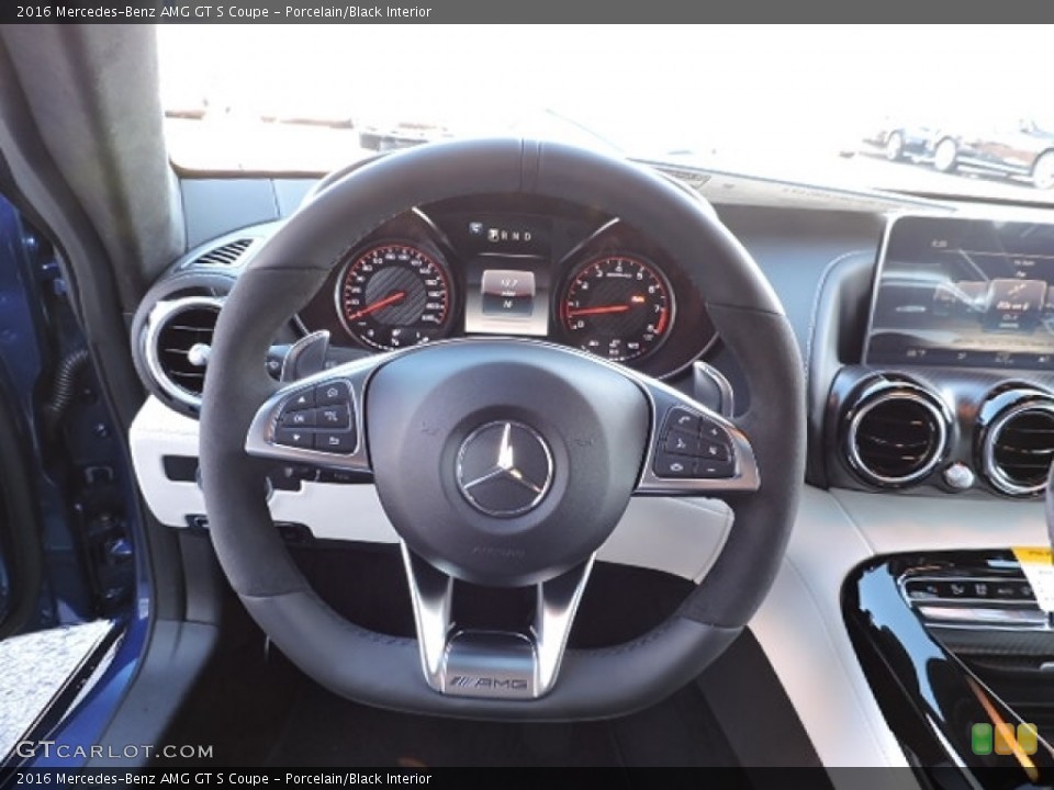 Porcelain/Black Interior Steering Wheel for the 2016 Mercedes-Benz AMG GT S Coupe #111333603