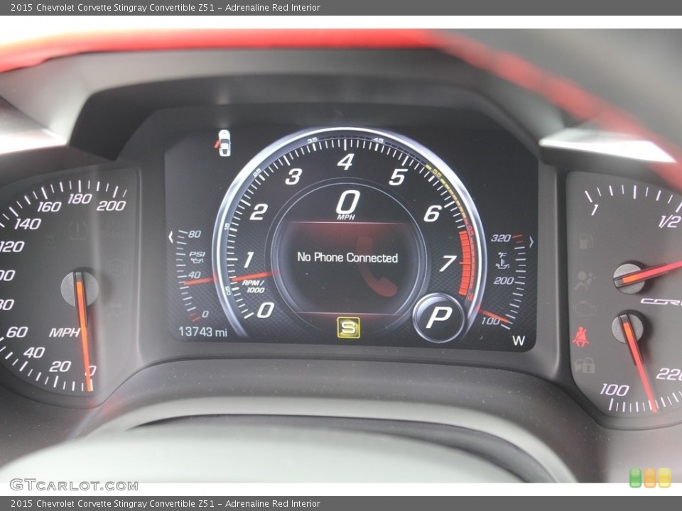 Adrenaline Red Interior Gauges for the 2015 Chevrolet Corvette Stingray Convertible Z51 #111373162