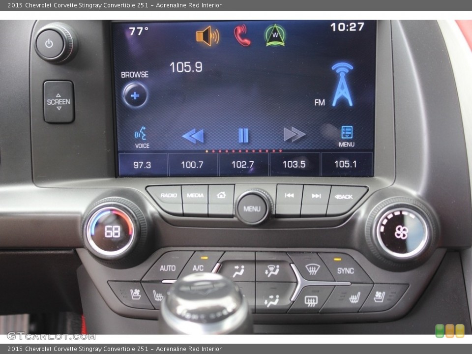 Adrenaline Red Interior Controls for the 2015 Chevrolet Corvette Stingray Convertible Z51 #111373189