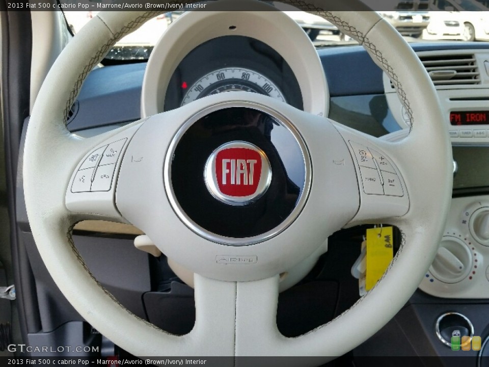 Marrone/Avorio (Brown/Ivory) Interior Steering Wheel for the 2013 Fiat 500 c cabrio Pop #111374923