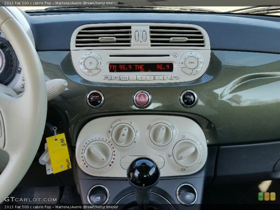 Marrone/Avorio (Brown/Ivory) Interior Controls for the 2013 Fiat 500 c cabrio Pop #111375019