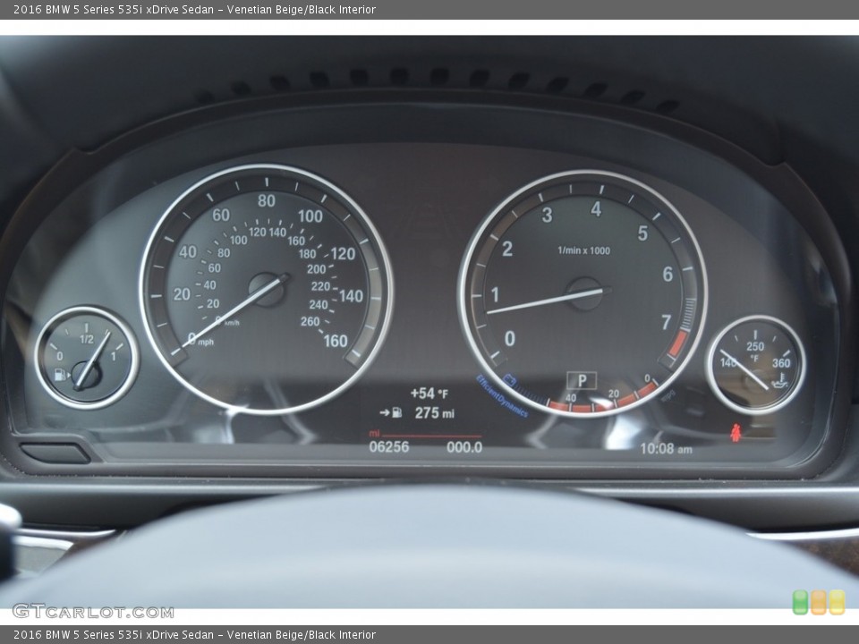 Venetian Beige/Black Interior Gauges for the 2016 BMW 5 Series 535i xDrive Sedan #111377575
