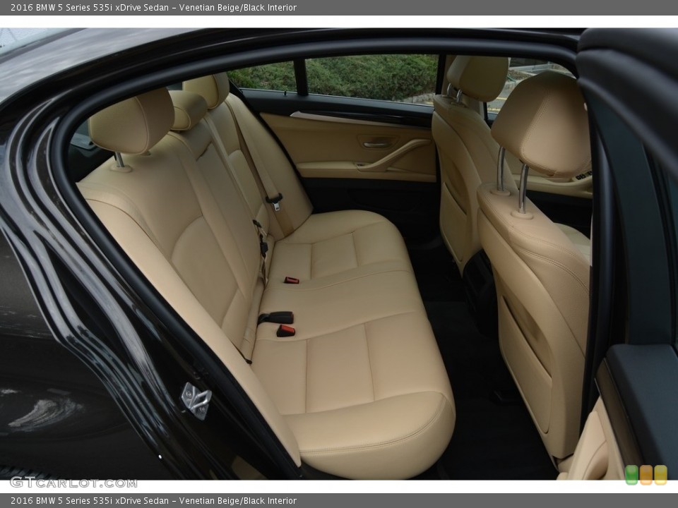 Venetian Beige/Black Interior Rear Seat for the 2016 BMW 5 Series 535i xDrive Sedan #111377674