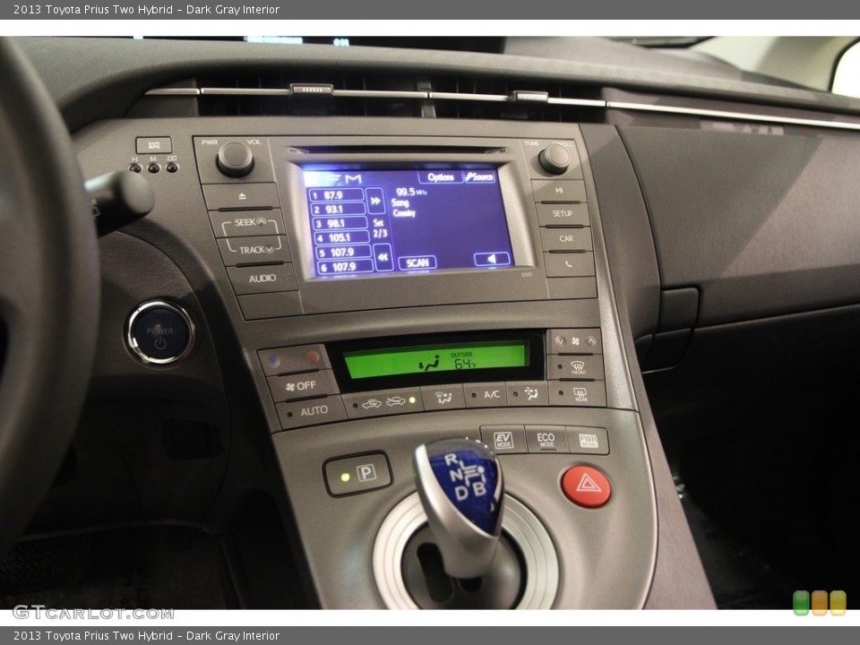Dark Gray Interior Controls for the 2013 Toyota Prius Two Hybrid #111392578