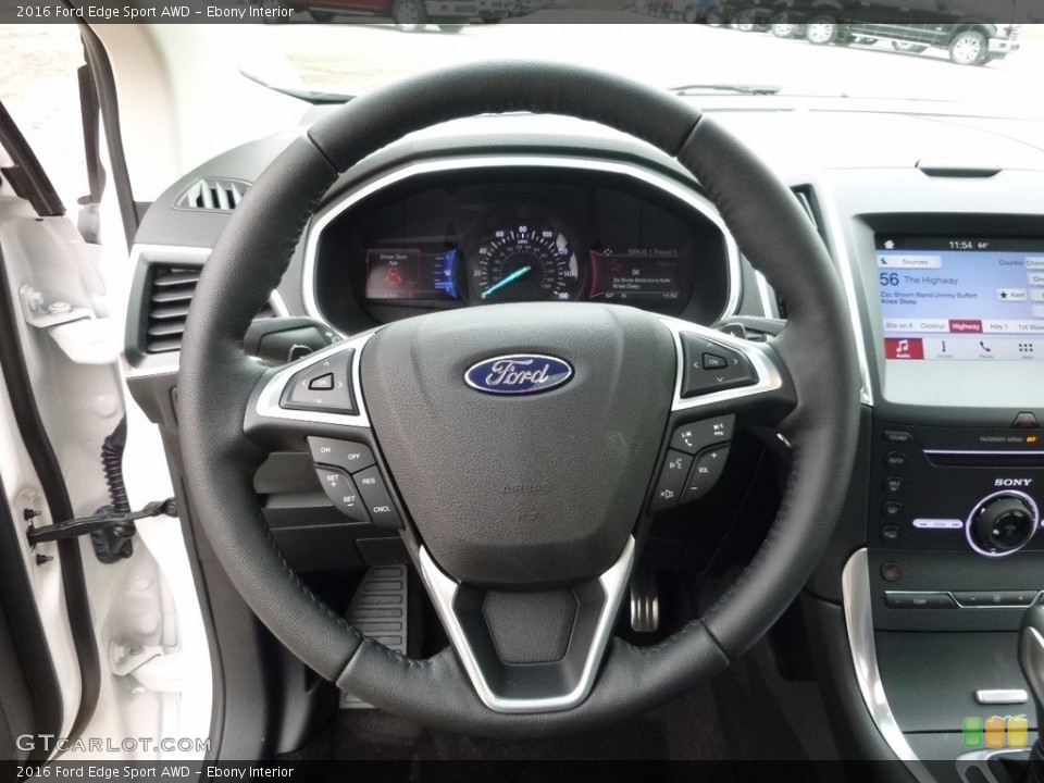 Ebony Interior Steering Wheel for the 2016 Ford Edge Sport AWD #111400489