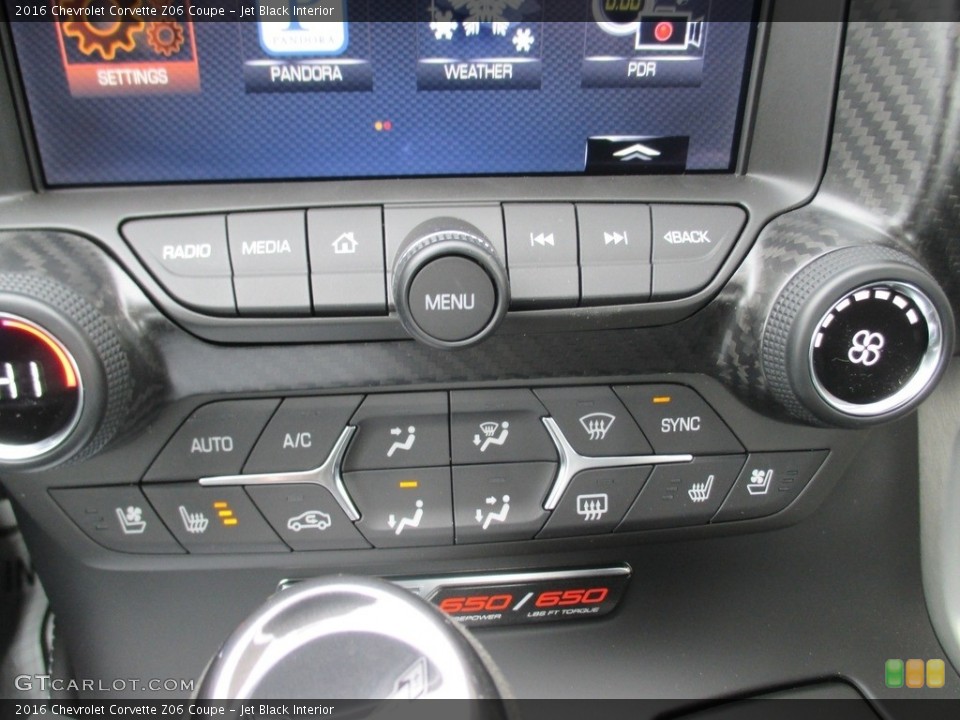 Jet Black Interior Controls for the 2016 Chevrolet Corvette Z06 Coupe #111433717