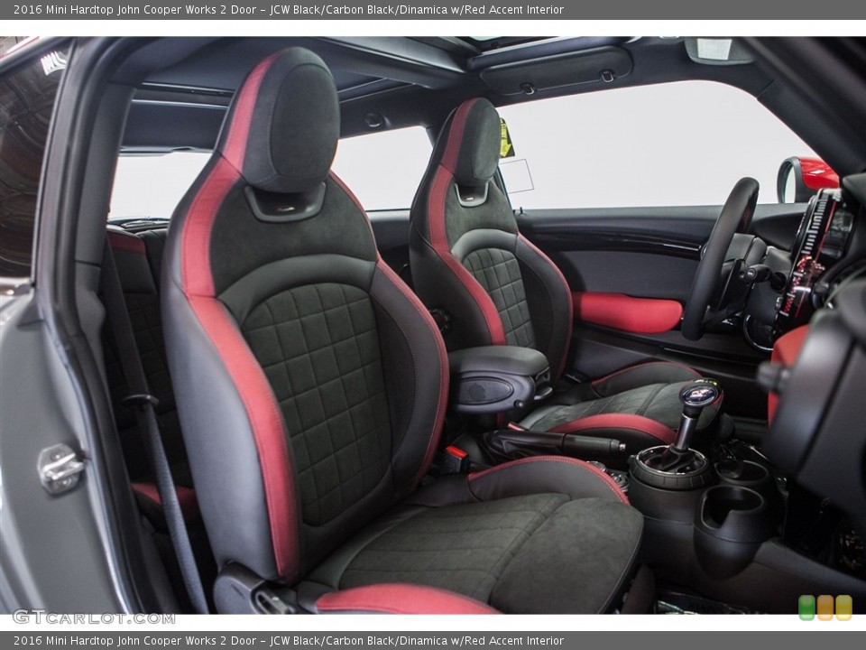 JCW Black/Carbon Black/Dinamica w/Red Accent Interior Front Seat for the 2016 Mini Hardtop John Cooper Works 2 Door #111439499