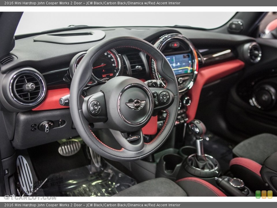 JCW Black/Carbon Black/Dinamica w/Red Accent 2016 Mini Hardtop Interiors