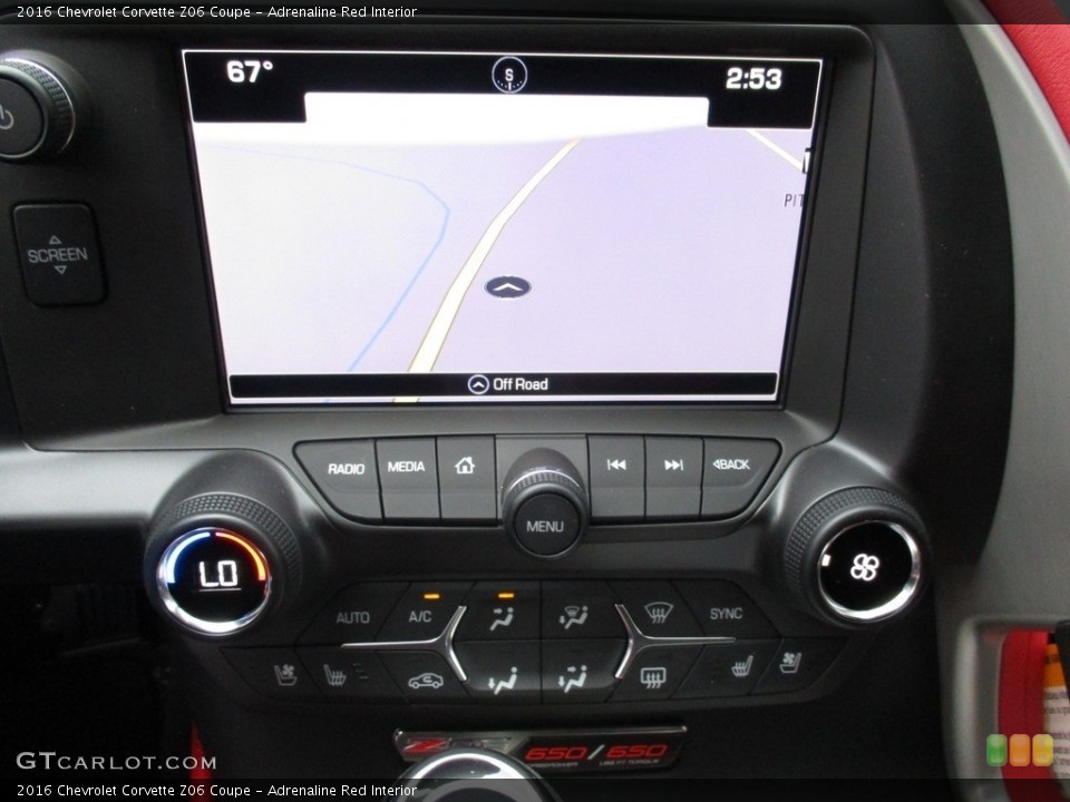 Adrenaline Red Interior Controls for the 2016 Chevrolet Corvette Z06 Coupe #111441532