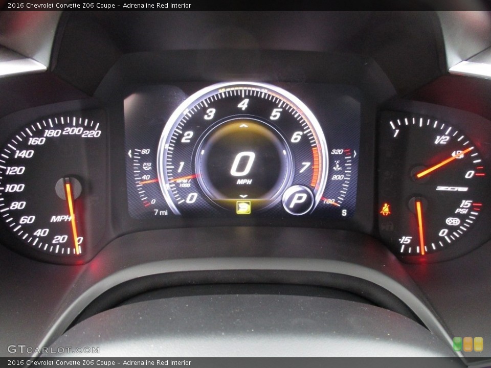 Adrenaline Red Interior Gauges for the 2016 Chevrolet Corvette Z06 Coupe #111441601