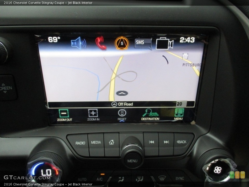 Jet Black Interior Navigation for the 2016 Chevrolet Corvette Stingray Coupe #111441979