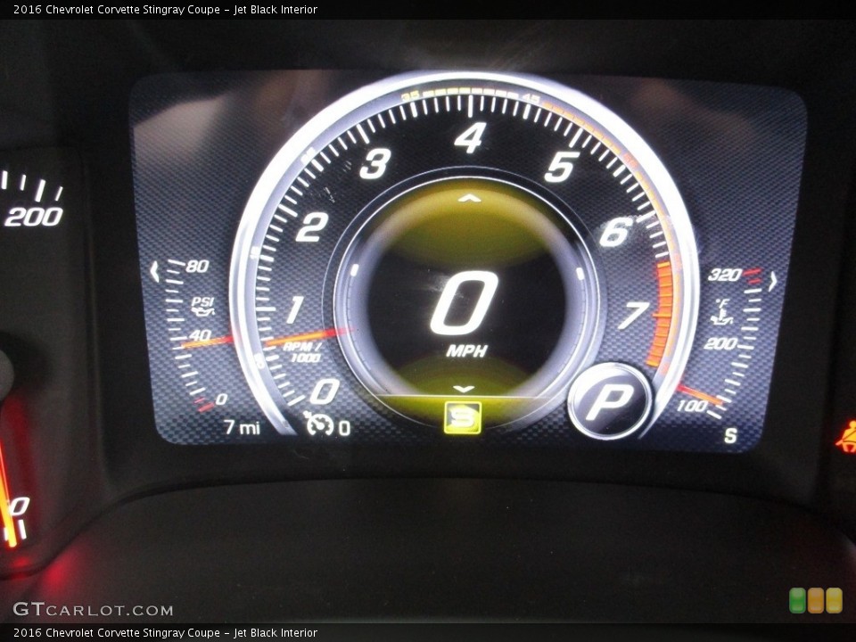 Jet Black Interior Gauges for the 2016 Chevrolet Corvette Stingray Coupe #111442057