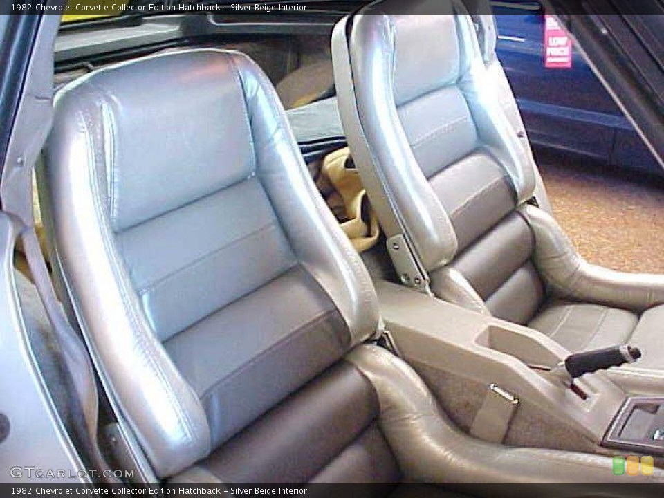 Silver Beige Interior Front Seat for the 1982 Chevrolet Corvette Collector Edition Hatchback #11146282