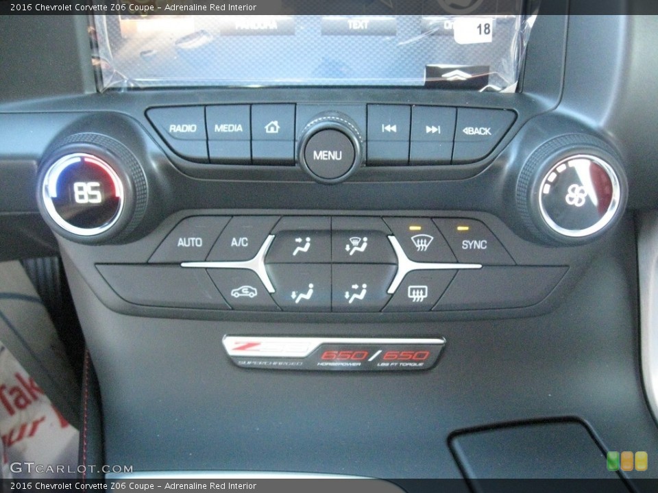 Adrenaline Red Interior Controls for the 2016 Chevrolet Corvette Z06 Coupe #111465955