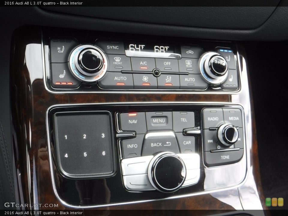 Black Interior Controls for the 2016 Audi A8 L 3.0T quattro #111467308
