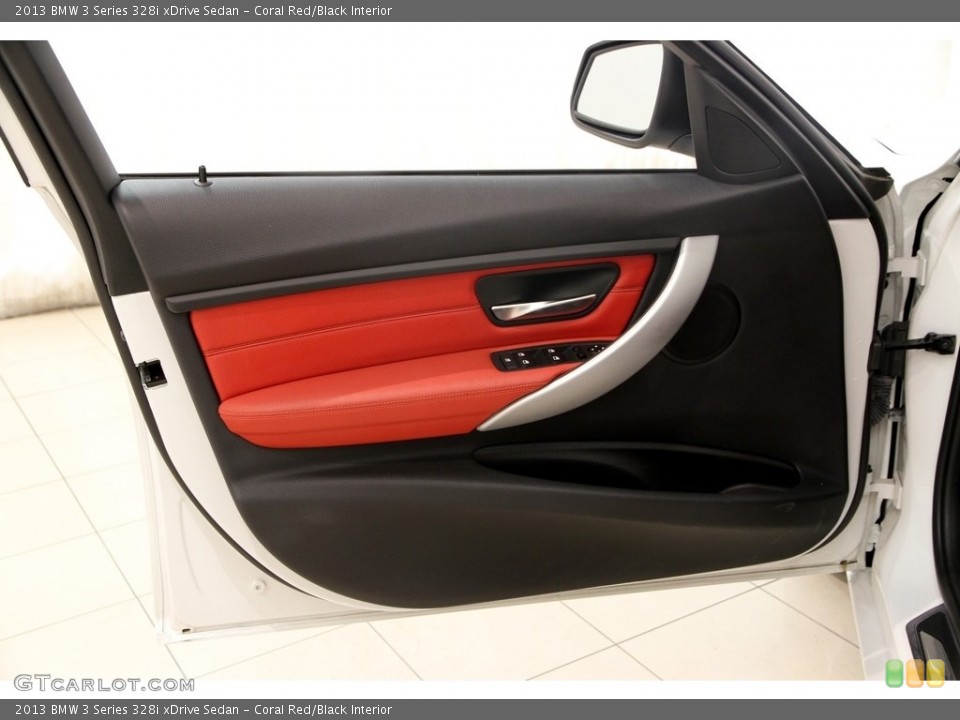 Coral Red/Black Interior Door Panel for the 2013 BMW 3 Series 328i xDrive Sedan #111527766