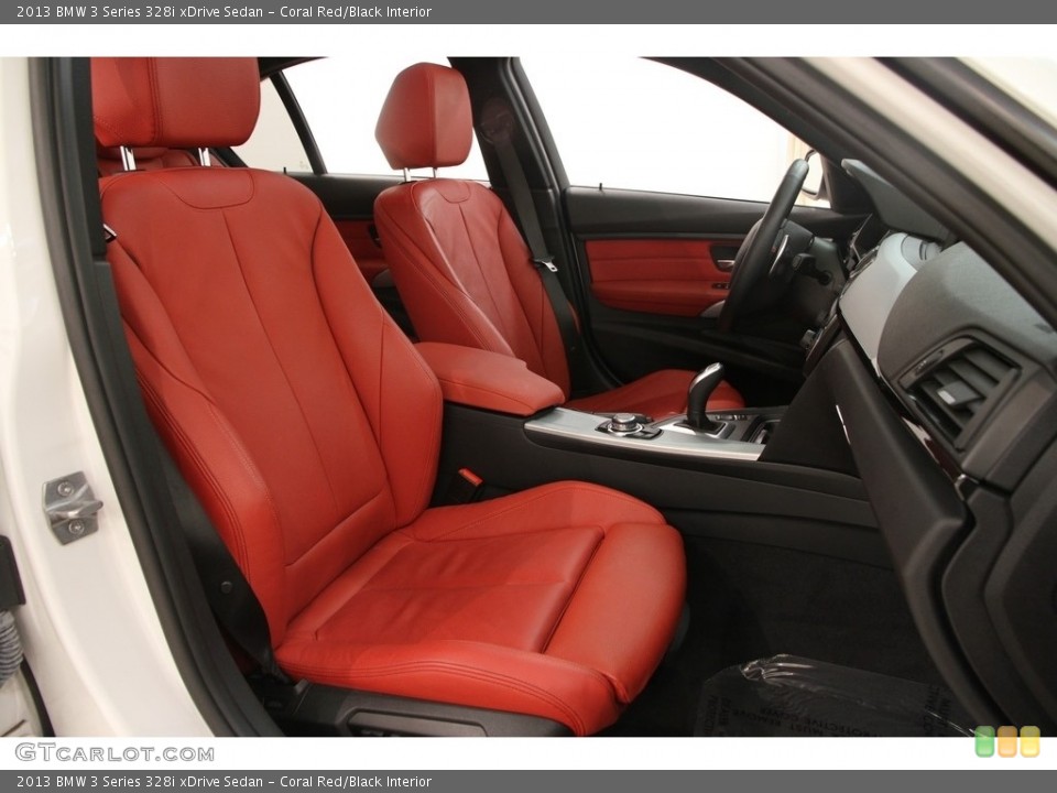 Coral Red/Black Interior Front Seat for the 2013 BMW 3 Series 328i xDrive Sedan #111528282