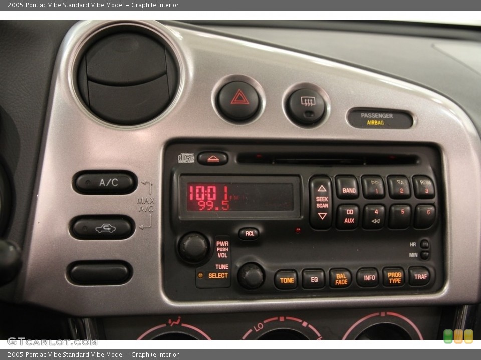 Graphite Interior Controls for the 2005 Pontiac Vibe  #111570302