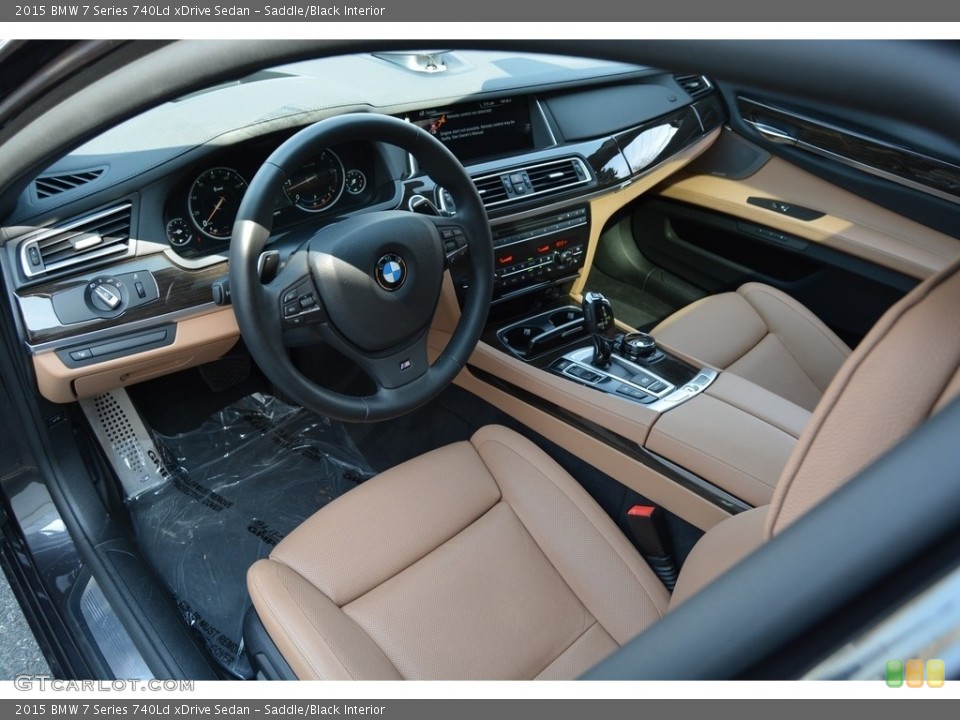 Saddle/Black Interior Prime Interior for the 2015 BMW 7 Series 740Ld xDrive Sedan #111573131