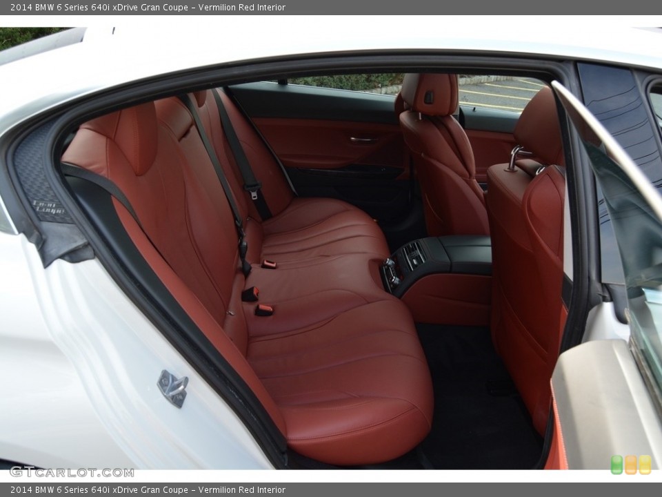 Vermilion Red Interior Rear Seat for the 2014 BMW 6 Series 640i xDrive Gran Coupe #111582962