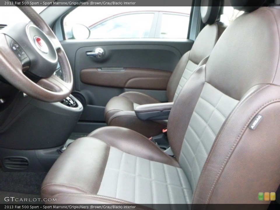 Sport Marrone/Grigio/Nero (Brown/Gray/Black) Interior Front Seat for the 2013 Fiat 500 Sport #111654340
