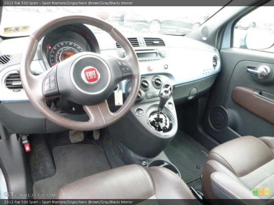 Sport Marrone/Grigio/Nero (Brown/Gray/Black) Interior Photo for the 2013 Fiat 500 Sport #111654353