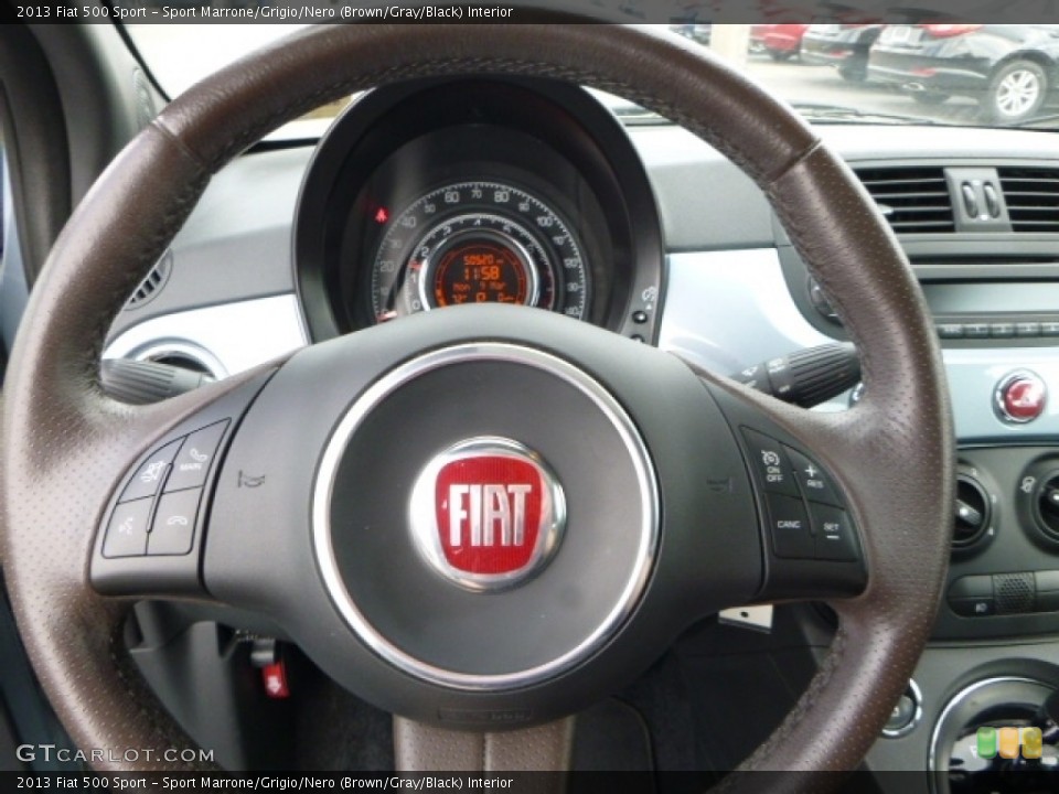 Sport Marrone/Grigio/Nero (Brown/Gray/Black) Interior Steering Wheel for the 2013 Fiat 500 Sport #111654371