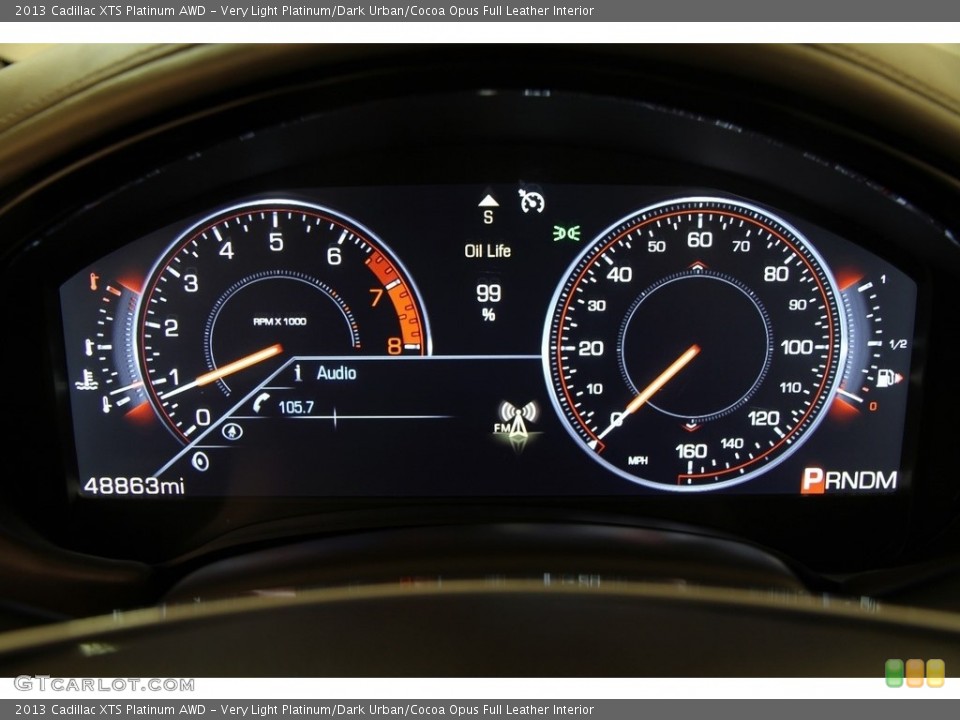 Very Light Platinum/Dark Urban/Cocoa Opus Full Leather Interior Gauges for the 2013 Cadillac XTS Platinum AWD #111657176
