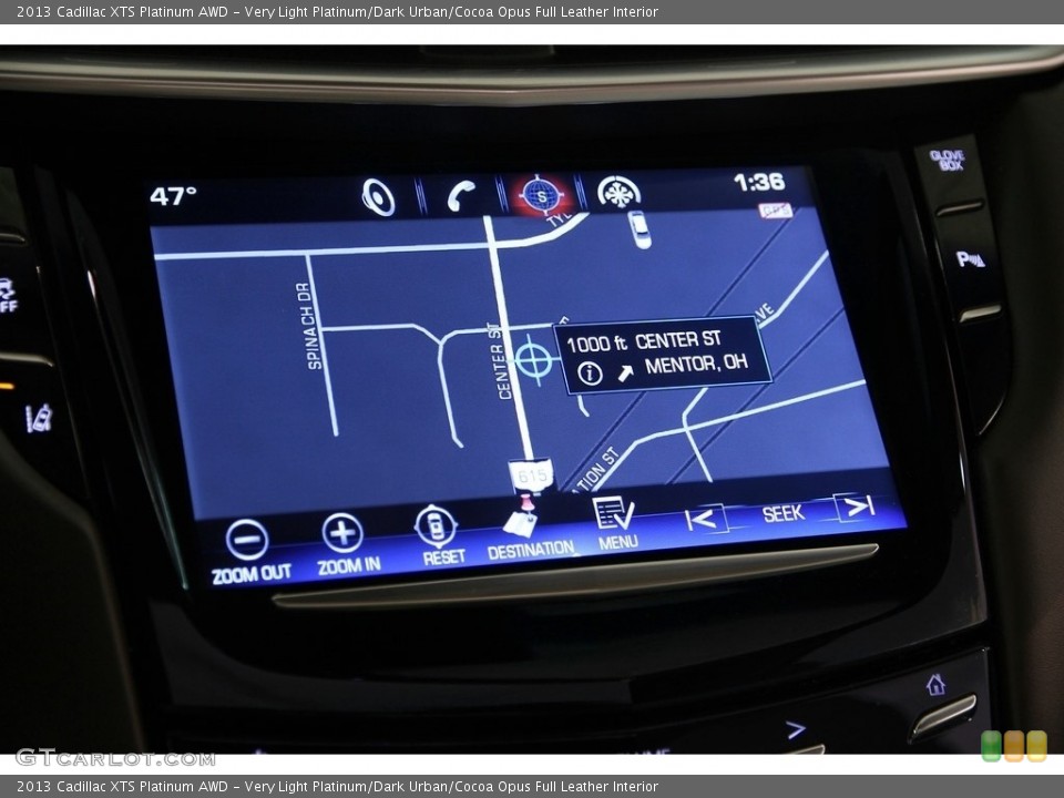 Very Light Platinum/Dark Urban/Cocoa Opus Full Leather Interior Navigation for the 2013 Cadillac XTS Platinum AWD #111657233