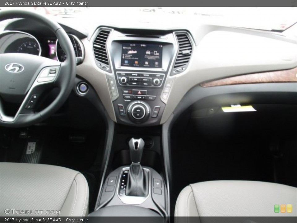 Gray Interior Dashboard for the 2017 Hyundai Santa Fe SE AWD #111682818